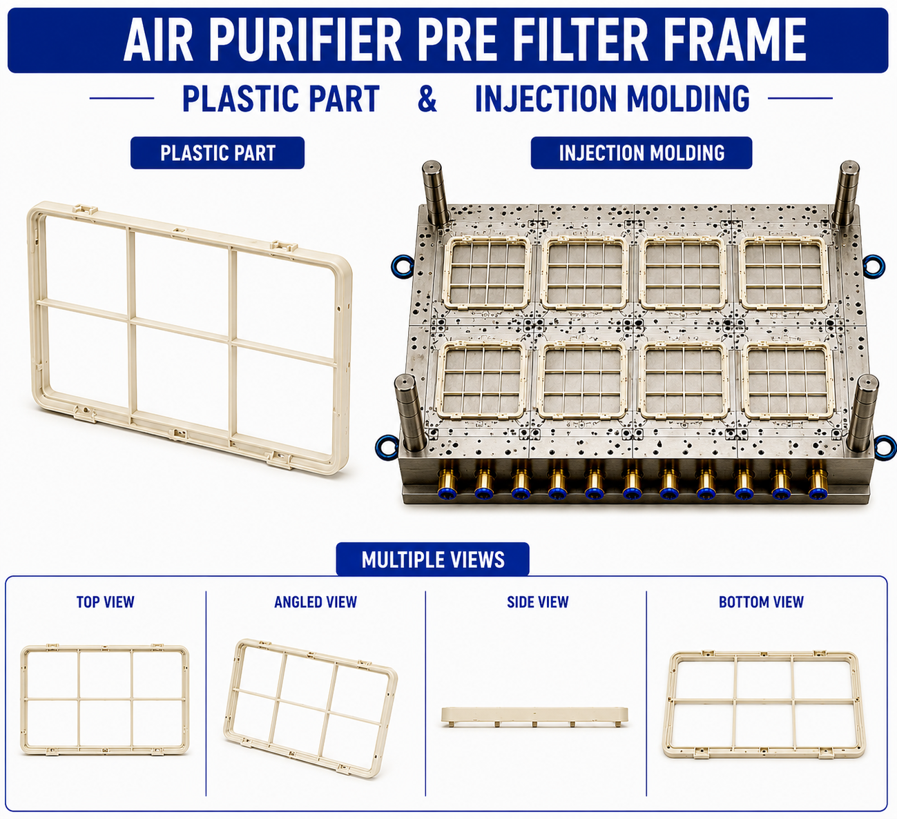 Air Purifier Plastic Pre Filter Frame Mould and Moulding Service